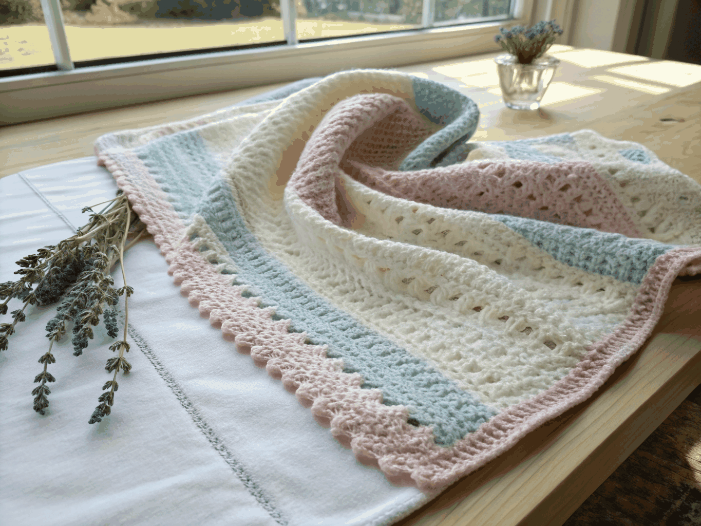 Soft textured baby blanket